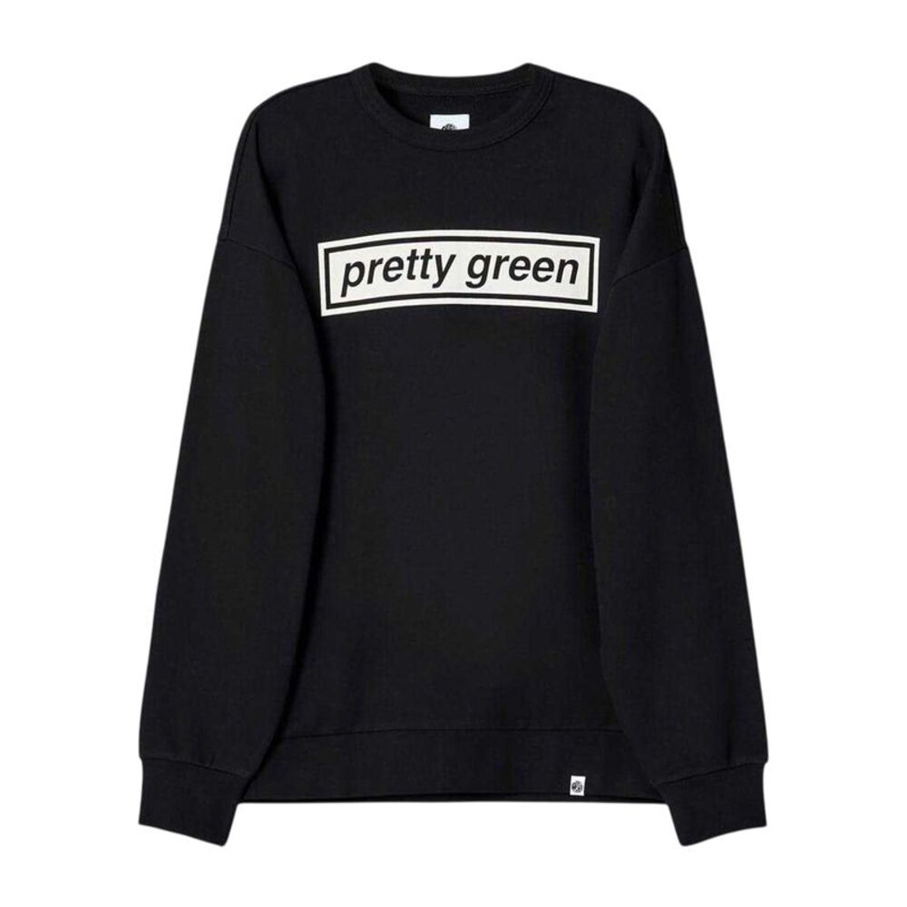 Pretty Green Mens Box Logo Cotton Sweatshirt / Black